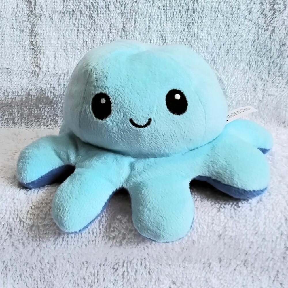 3/$30 Stuffed Soft Reversible Happy/Upset Octopus Measuring 8" Across!!